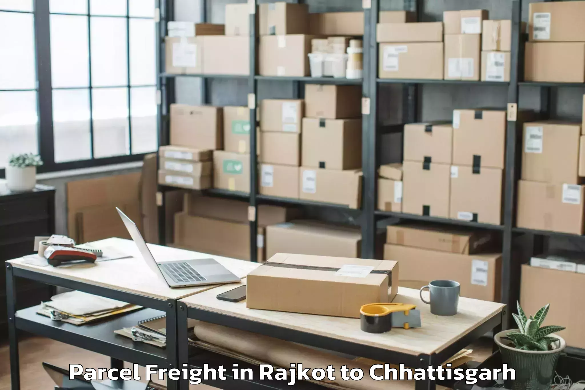 Easy Rajkot to Bhopalpattnam Parcel Freight Booking